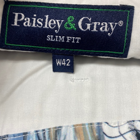 New Paisley & Gray Men’s Navy blue Checkered shorts w Drawstring Size 42W - Picture 3 of 7